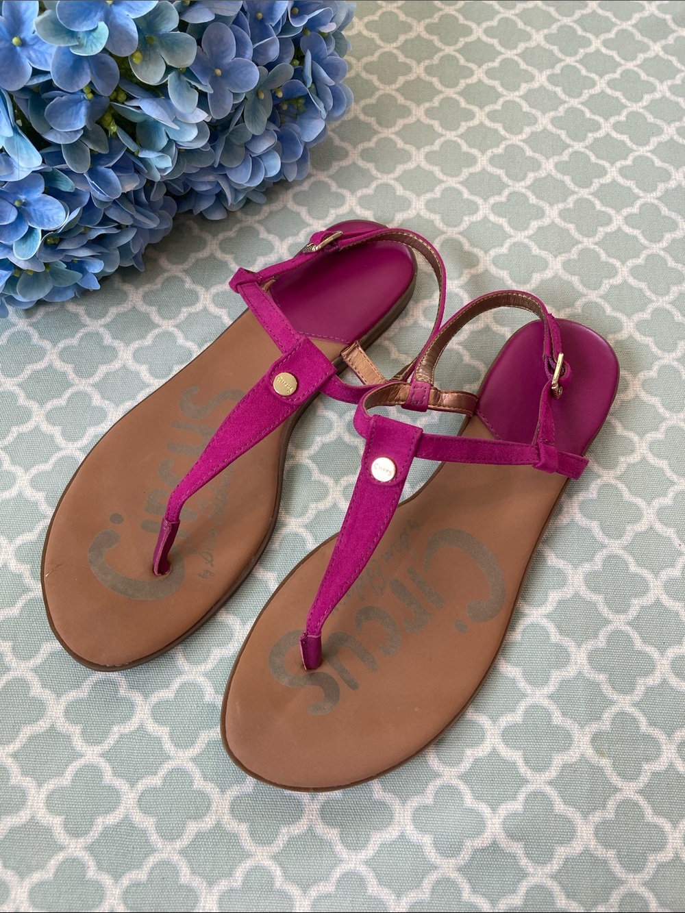 Circus Sam Edelman Cayden Fuchsia Thong Sandals 8